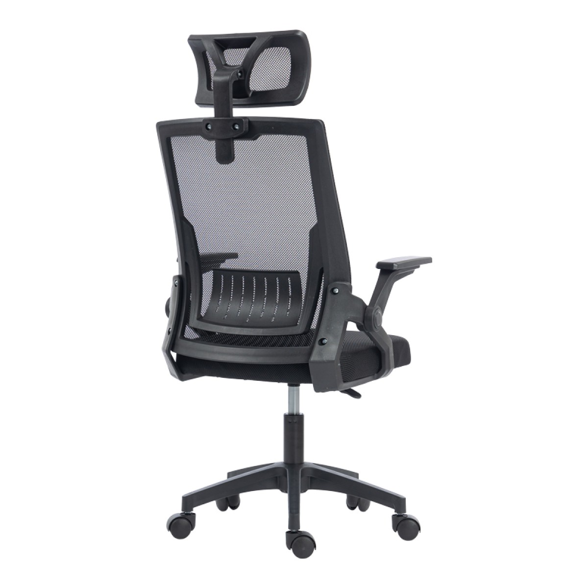 Καρέκλα γραφείου Plymot pakoworld mesh χρώμα μαύρο 48x58x112-122εκ