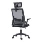 Καρέκλα γραφείου Plymot pakoworld mesh χρώμα μαύρο 48x58x112-122εκ