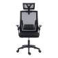 Καρέκλα γραφείου Plymot pakoworld mesh χρώμα μαύρο 48x58x112-122εκ