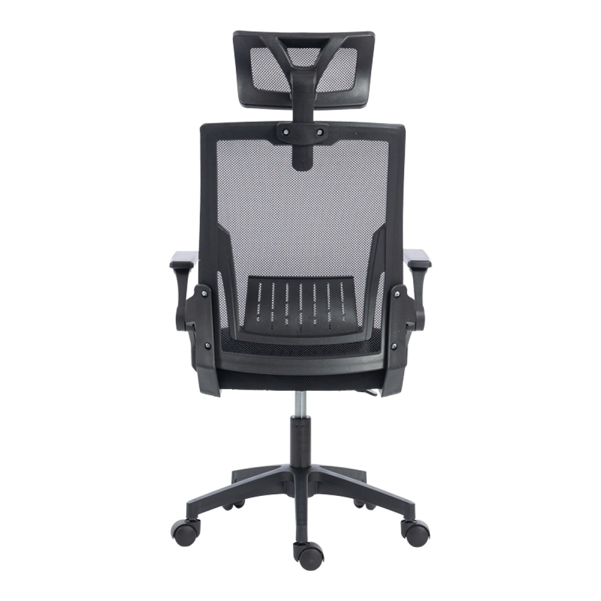 Καρέκλα γραφείου Plymot pakoworld mesh χρώμα μαύρο 48x58x112-122εκ