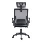 Καρέκλα γραφείου Plymot pakoworld mesh χρώμα μαύρο 48x58x112-122εκ