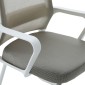 Καρέκλα επισκέπτη Palma pakoworld λευκή- mesh γκρι 46x52x94εκ