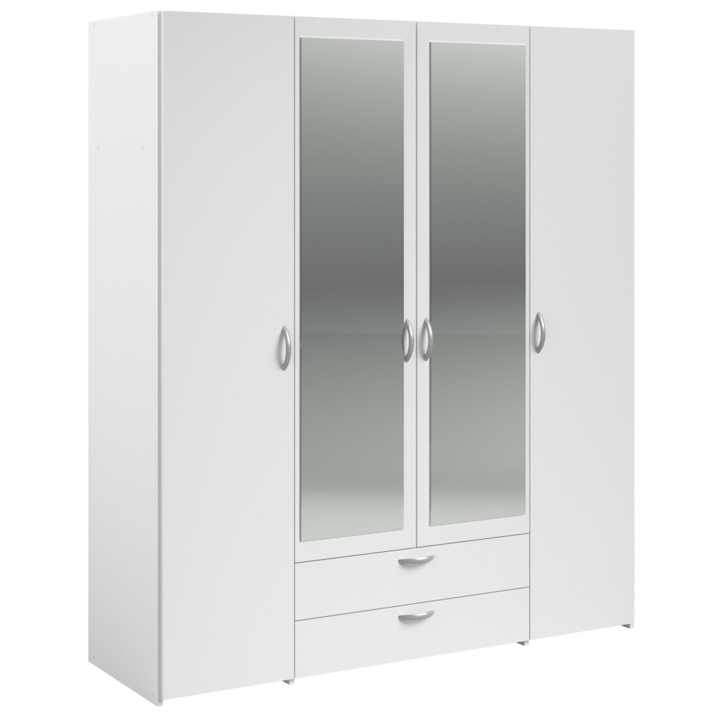 Ντουλάπα Dorm τετράφυλλη με καθρέπτη-Leuko