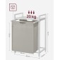 VASAGLE Laundry Basket, Laundry Hamper, Pull-Out and Removable Laundry Bag, Shelf, Metal Frame, 65L, 50 x 33 x 72 cm, White BLH101W01