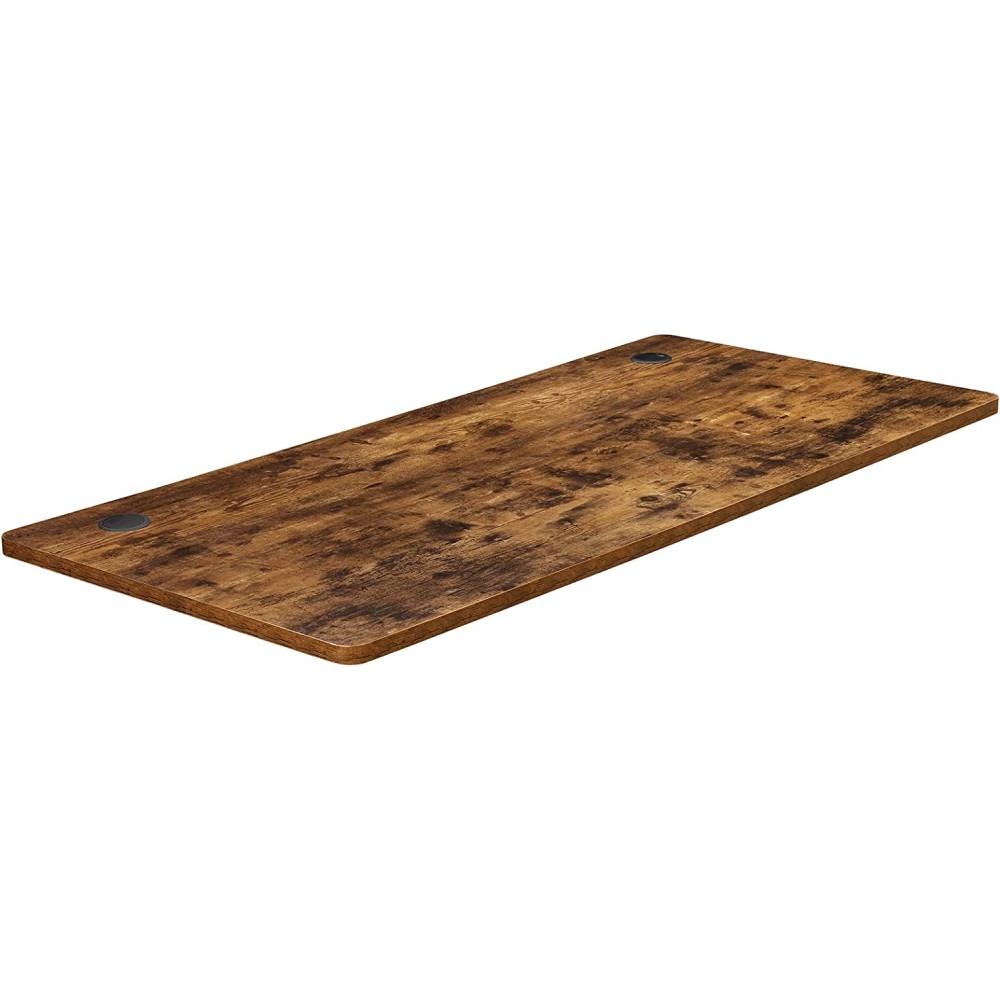 SONGMICS Table Top for Electric Desk, Desk Top with Smooth Edges, Melamine Coating, MDF, 140 x 70 x 1.8 cm, Vintage Brown LDB002B01
