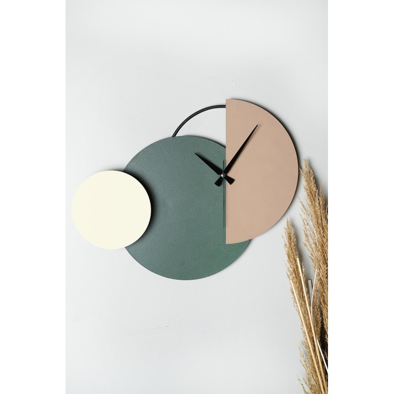 Stewehome Mateen Μεταλλικό Ρολόι Τοίχου Μοντέρνος Σχεδιασμός 47x31cm