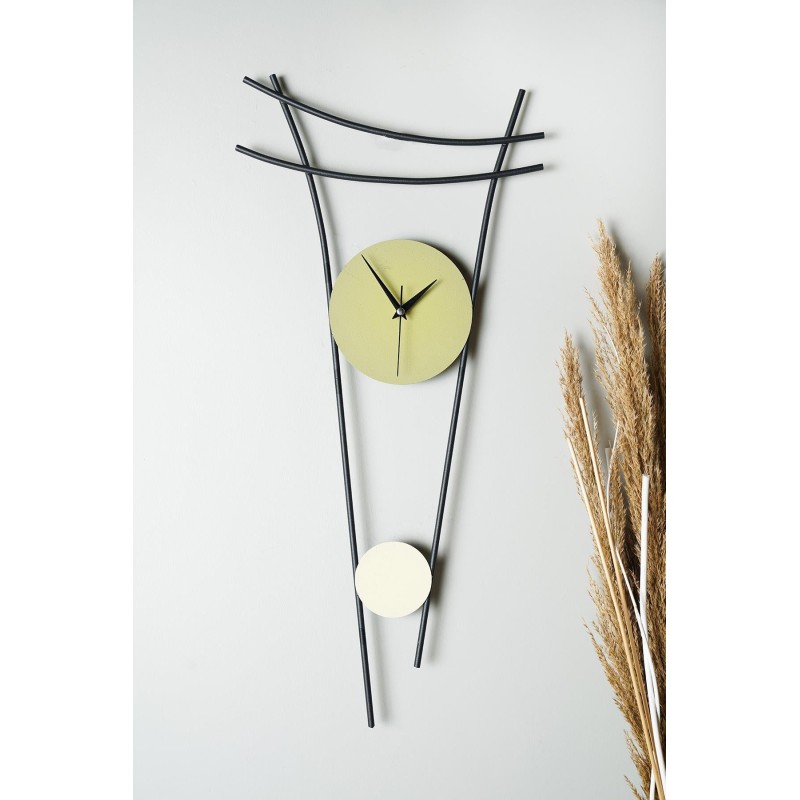 Stewehome Heit Μεταλλικό Ρολόι Τοίχου Μοντέρνος Σχεδιασμός 73x34cm