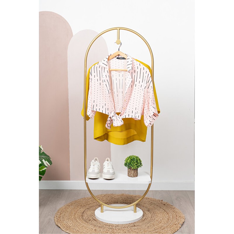 Stewehome Apollon Μεταλλική Κρεμάστρα για Ενδύματα με Στυλ- Χρυσή – 45cm x 140cm