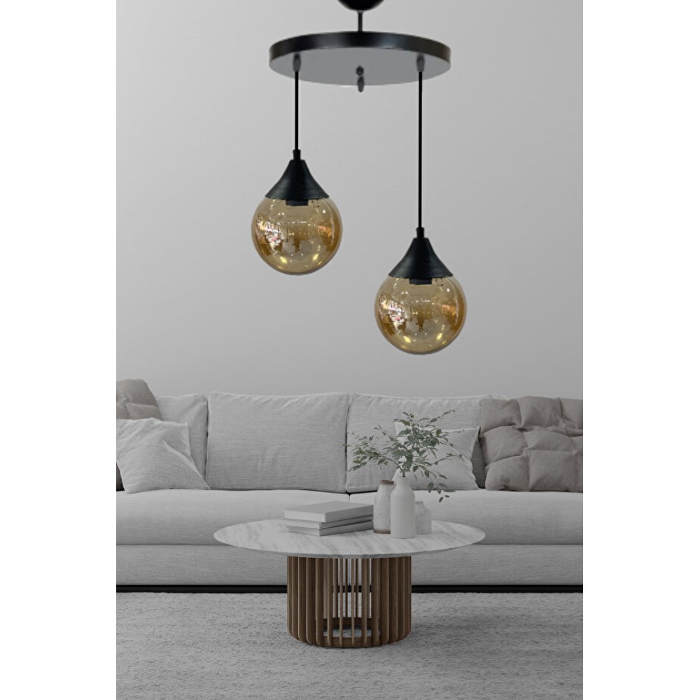 Stewehome Πολυέλαιος Globe πεύκο-κίτρινο - 25cm x 70 cm .