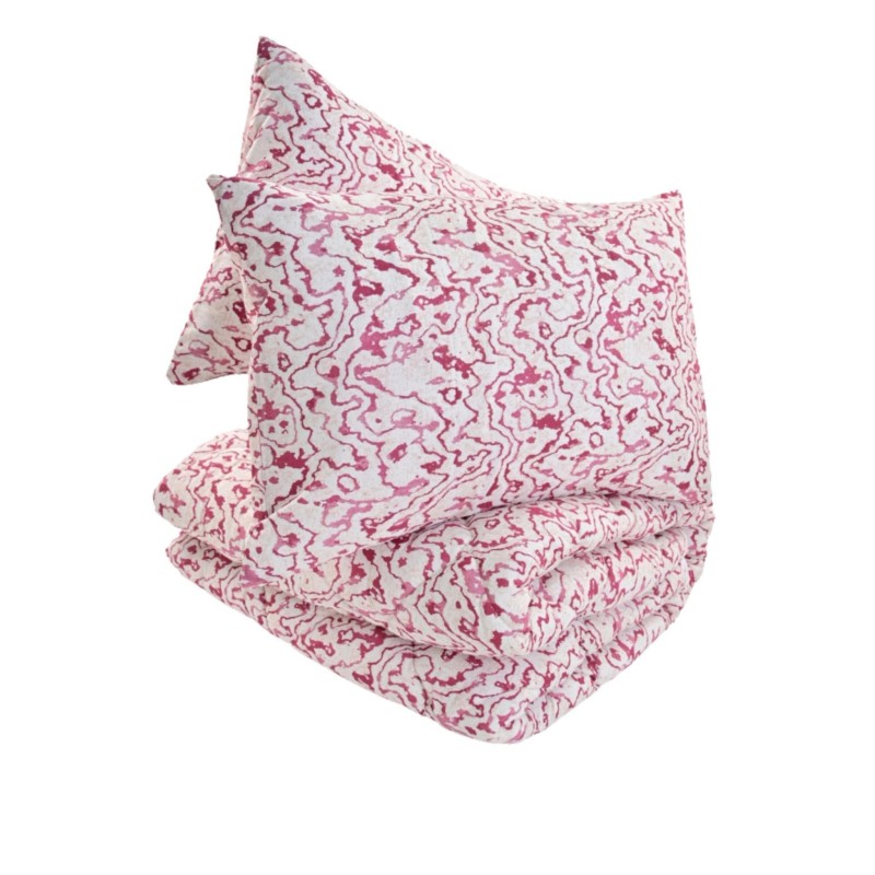 Stewehome Βαμβακερή Ροζ Παπλωματοθήκη Διπλή με 2 Μαξιλαροθήκες 160x200cm