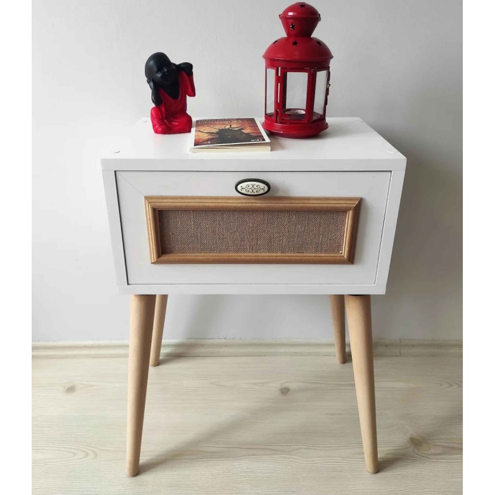 Κομοδίνο Υπνοδωματίου με Διακοσμητική Πρόσοψη και Αποθηκευτικό Χώρο - (Ξύλινο κομοδίνο)