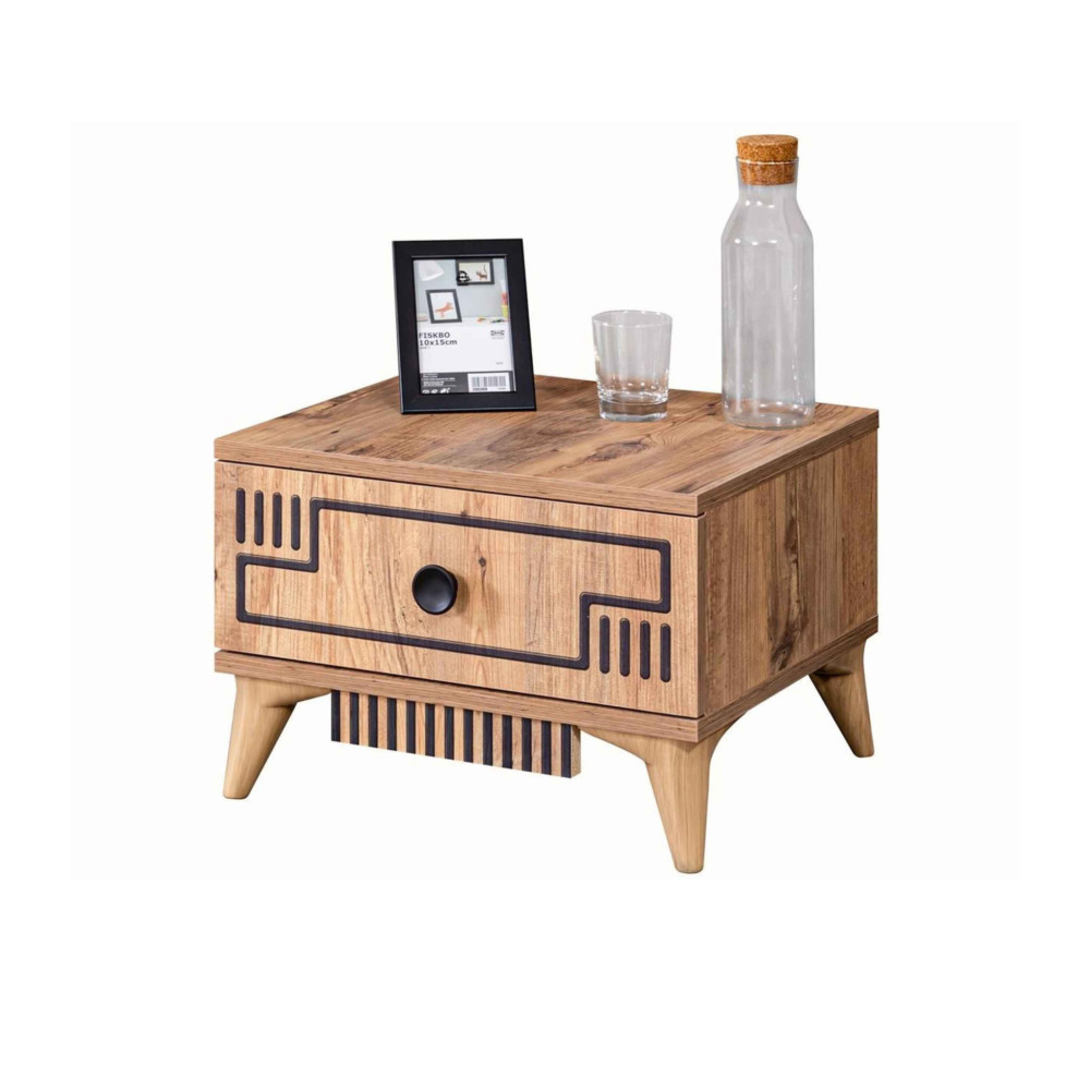 Stewehome Κομοδίνο Ξύλινο με 1 Συρτάρι Sonoma / Υ32 x Π50 x Β42εκ 50x42x32 cm