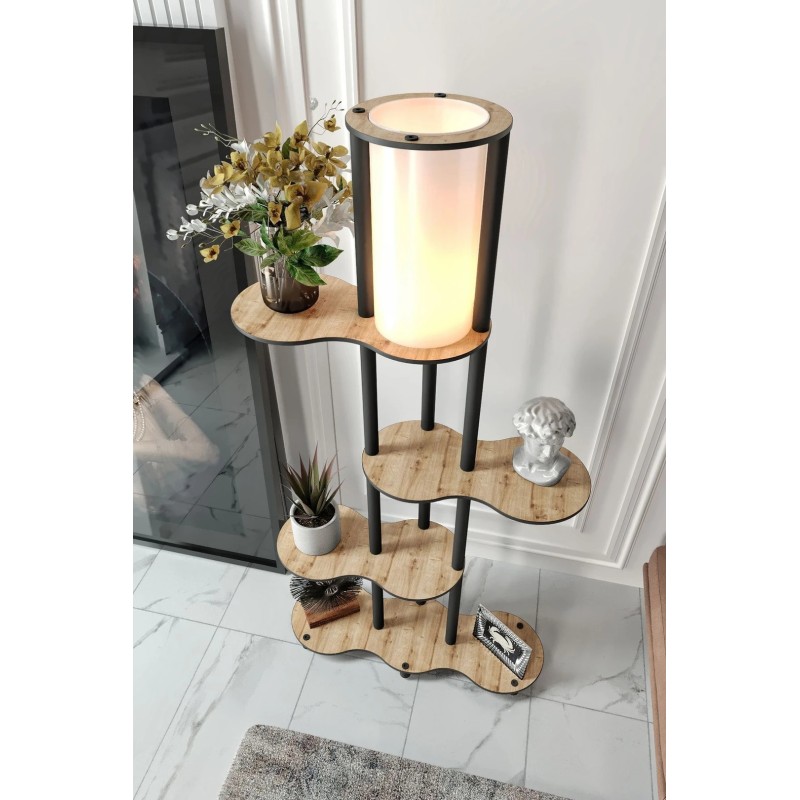 Stewehome TRAVERS Ανοιχτόχρωμο ξύλοΦΩΤΙΣΤΙΚΟ ΔΑΠΕΔΟΥ ΡΑΦΙΟΥ ΖΑΦΕΙΡΙ ΔΡΥΣ 72x24x140cm