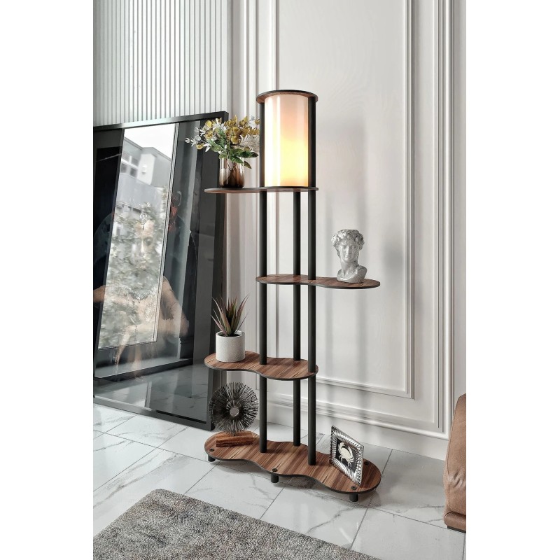 Stewehome TRAVERS Ξύλο καρυδιάςΦΩΤΙΣΤΙΚΟ ΔΑΠΕΔΟΥ ΡΑΦΙΟΥ ΖΑΦΕΙΡΙ ΔΡΥΣ 72x24x140cm