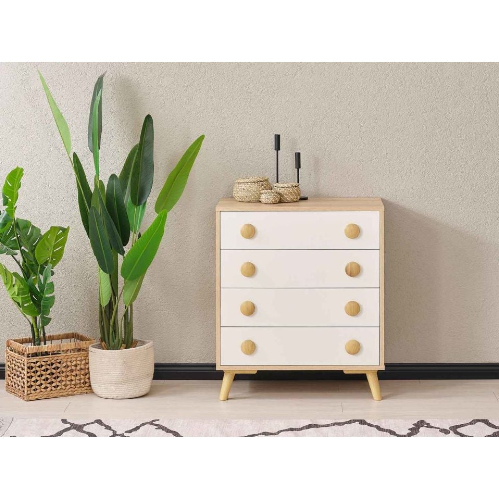 Συρταριέρα 4 Συρταριών – Μοντέρνος Minimal Σχεδιασμός Ξύλου