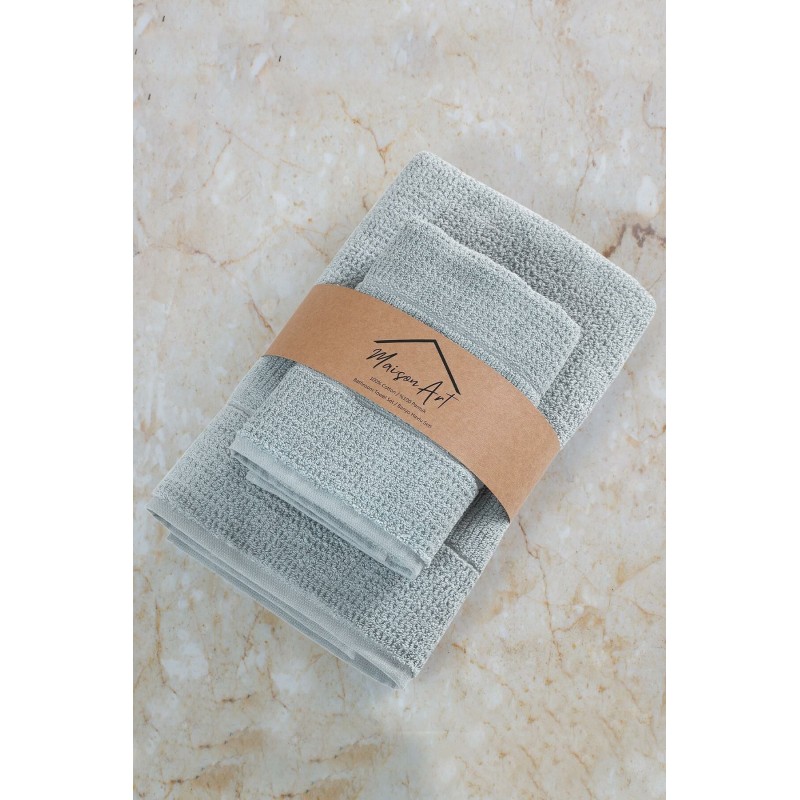 Stewehome Απαλές Βαμβακερές Πετσέτες Μπάνιου &amp; Προσώπου 4τμχ γκρι70x140cm