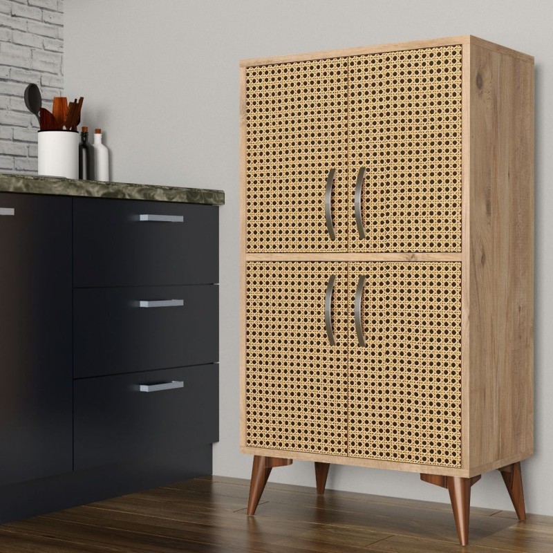 Stewehome Μικρό μέγεθος ντουλάπι πολλαπλών χρήσεων πεύκο Hazeran πόρτα 60x35x109cm