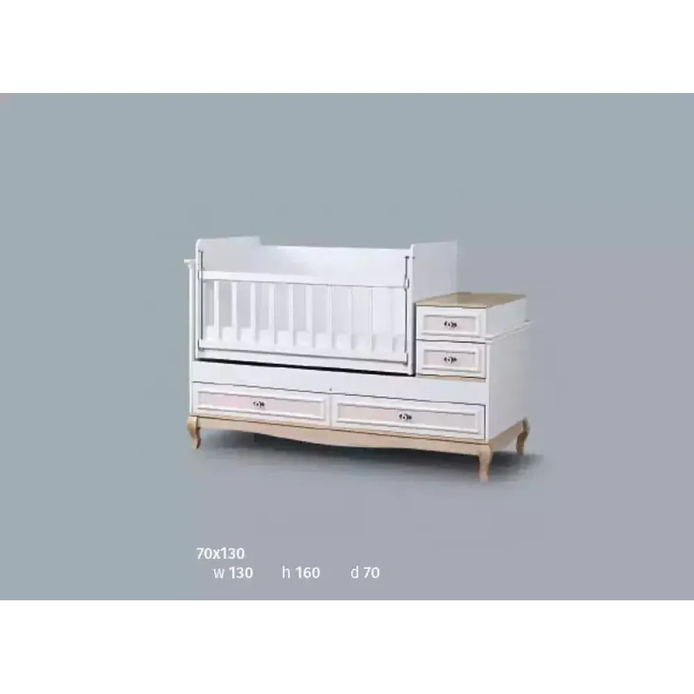 Stewehome Κούνια Πλήρες Παιδικό Δωμάτιο (3 Τεμάχια) Περιλαμβάνει Κούνια Ντουλάπα και Συρταριέρα με Συρτάρια 70x130x160 cm