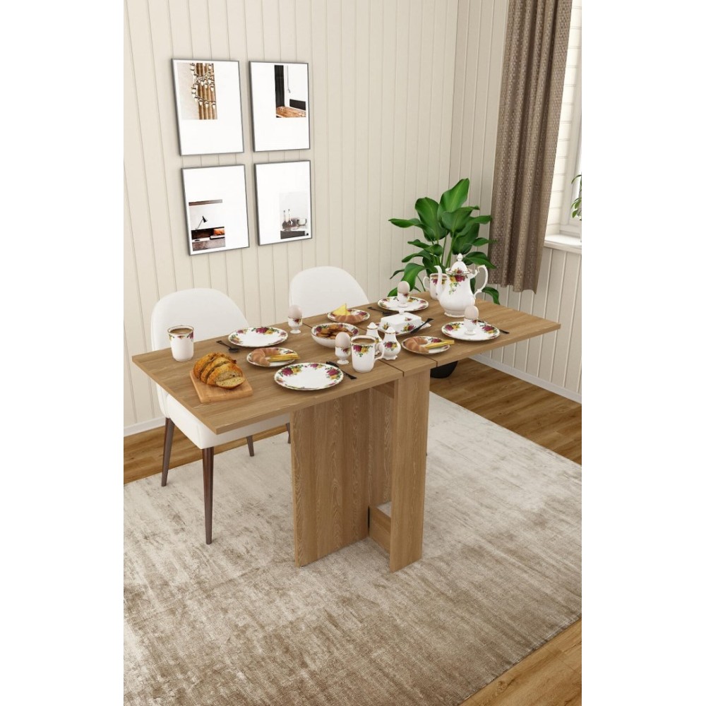 Stewehome Πτυσσόμενο Τραπέζι Κουζίνας MDF - δρυς133x60x75cm