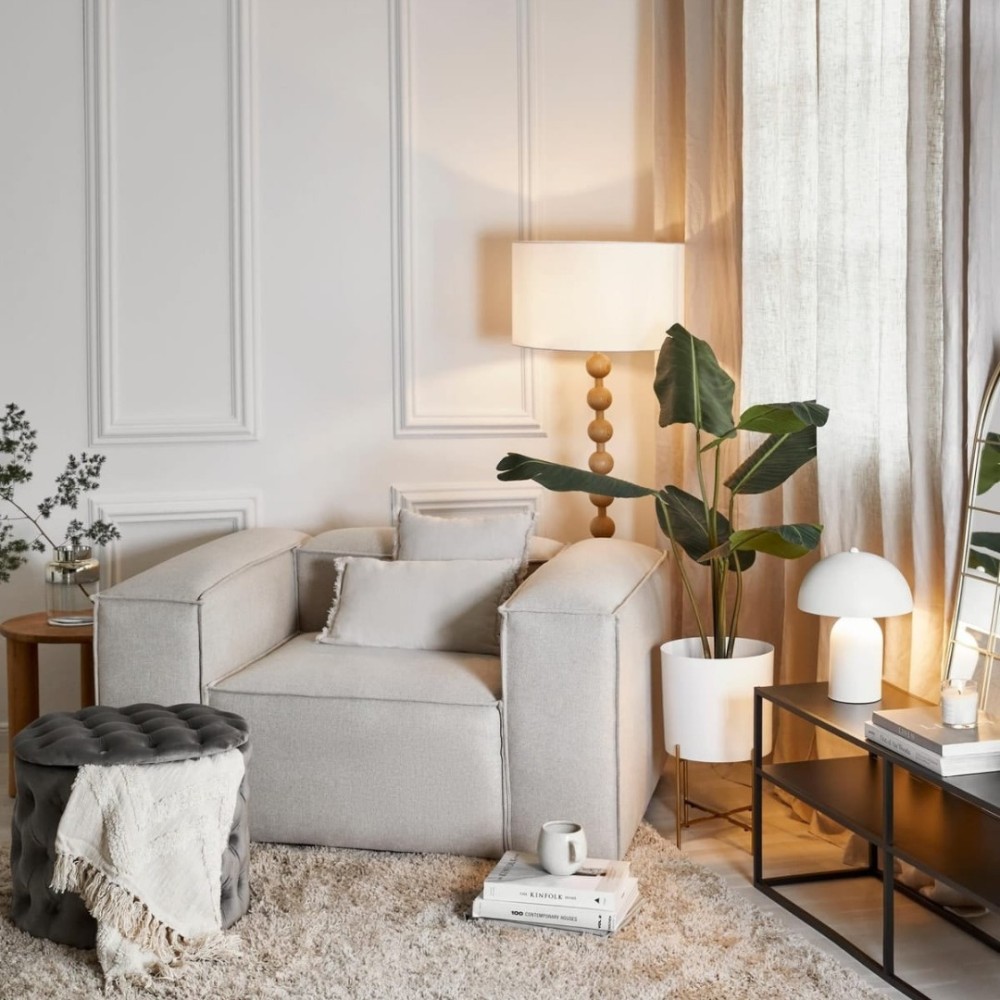 Stewehome Μοντέρνος Μονός Καναπές με Μοναδική Άνεση &amp; Στιλάτο Design Ανοιχτό γκρι -115x90x68cm