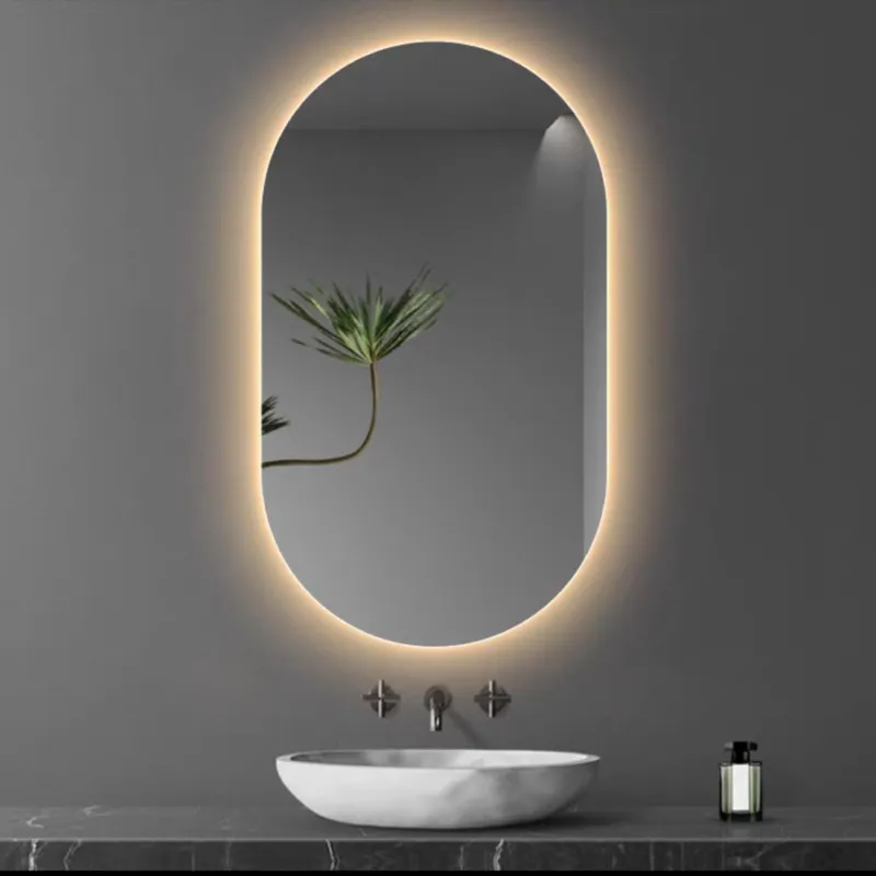 Stewehome LED Φωτισμένο Οβάλ Καθρέφτη Μπάνιου Φως Ημέρας 45x85 cm