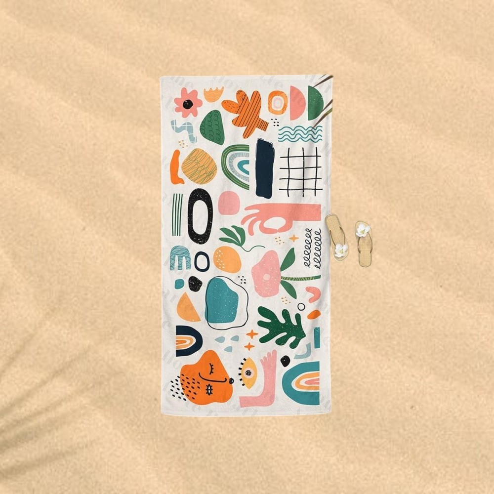 Stewehome Πετσέτα Θαλάσσης με Πολύχρωμο Σχέδιο &amp; Εκτύπωση – 75 x 150cm