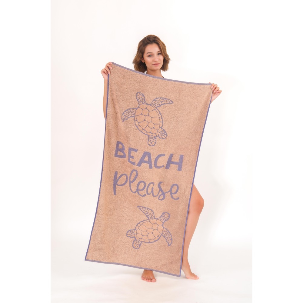 Stewehome Πετσέτα Θαλάσση με Χελώνες – Σομόν 70x140cm
