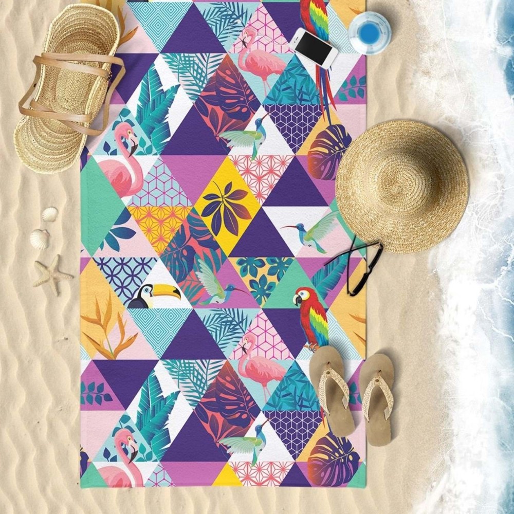 Stewehome Πετσέτα Παραλίας Πολύχρωμη με Τροπικά Σχέδια 75x150cm