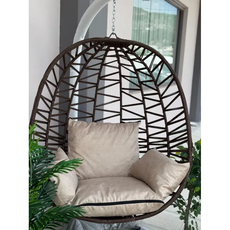 Stewehome Κρεμαστή Κούνια Φωλιά Καφέ 115x115x196 cm