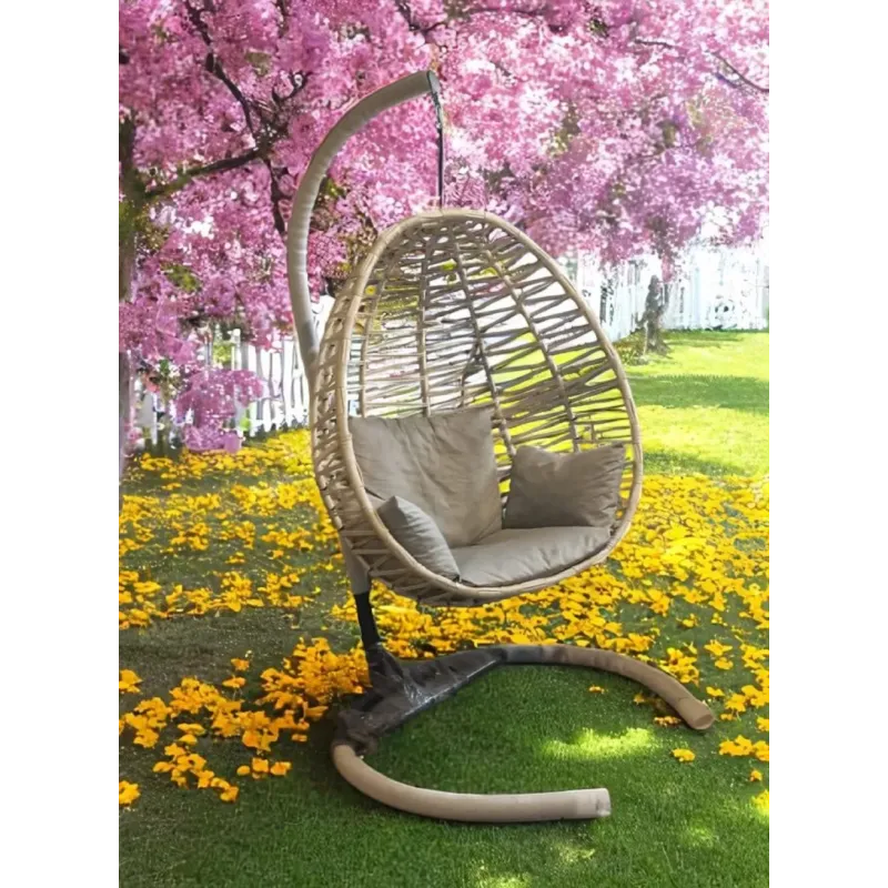 Stewehome Κρεμαστή Κούνια Φωλιά Ρατάν Χρώμα 115x115x196 cm