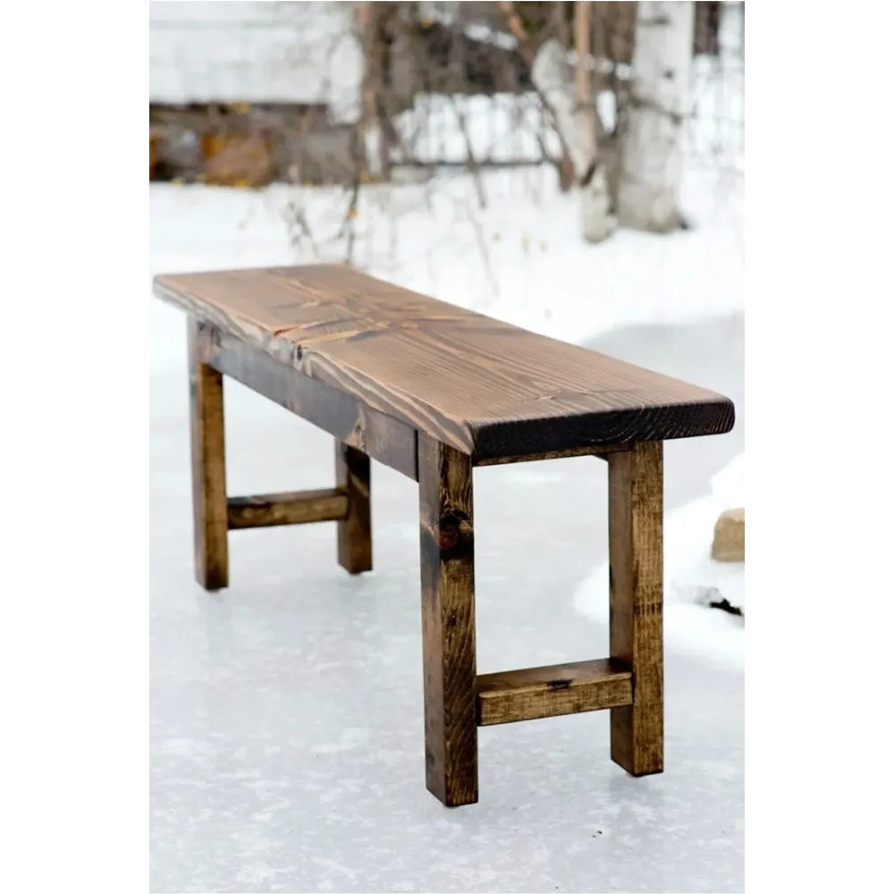 Stewehome Ξύλινος Πάγκος Rustic με Φυσική Απόχρωση Καρυδί 100x28x43 cm