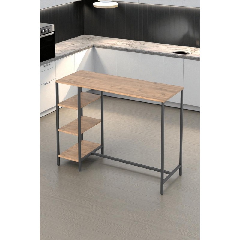 Stewehome Γραφείο Βιομηχανικού Σχεδίου Ξύλινο με Μεταλλικό Σκελετό 120x45x90cm