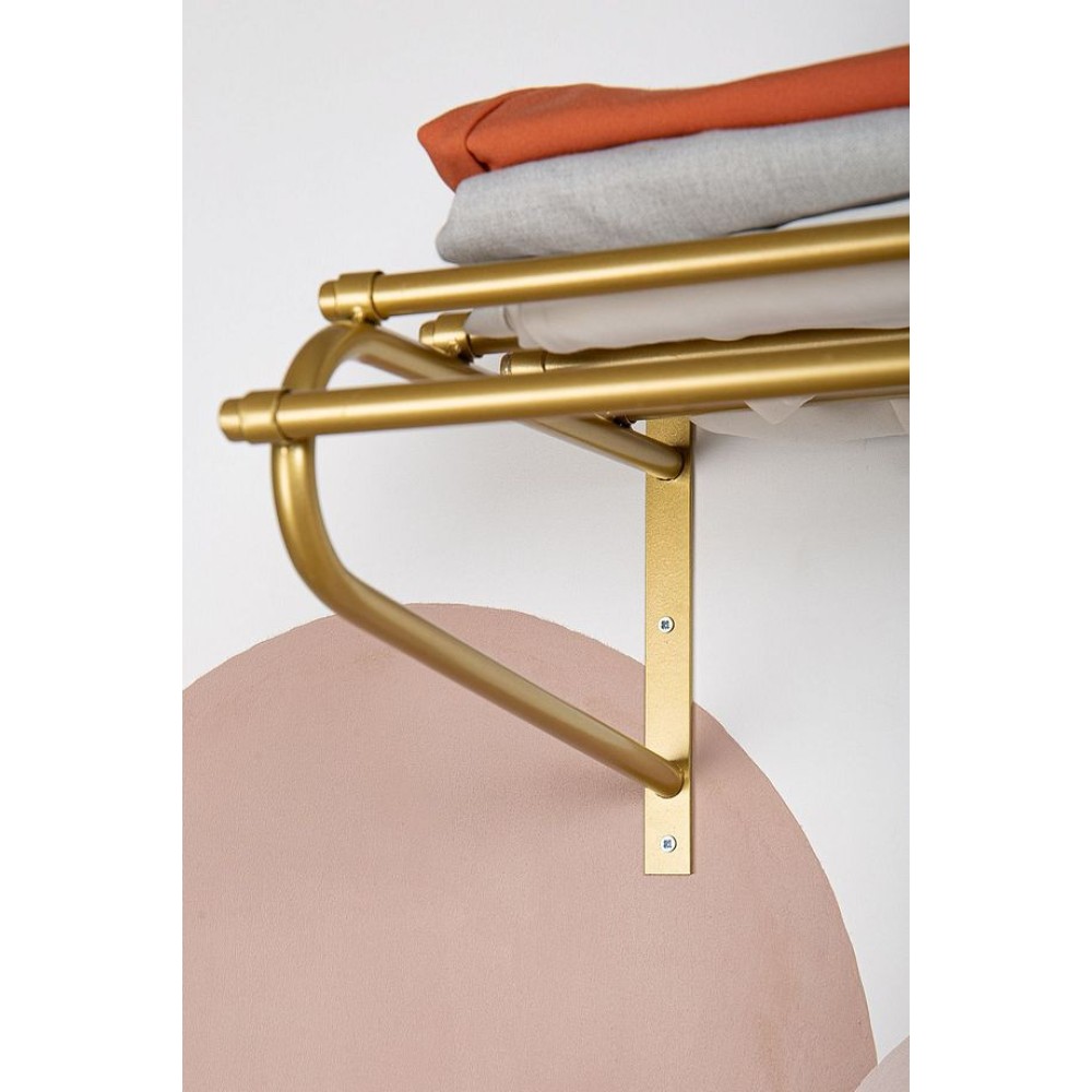 Stewehome Χρυσή Μεταλλική Κρεμάστρα Τοίχου Σκανδιναβική 100x40x33cm