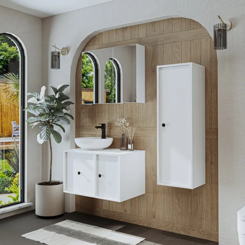 Stewehome Σετ Ντουλάπι Μπάνιου με Νιπτήρα MDF 3 Τεμ. 75x45x45 cm