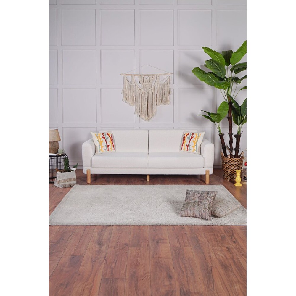 Τριθέσιος Καναπές Κρεβάτι με Αποθηκευτικό Χώρο – Κρεμ 218x87x85cm