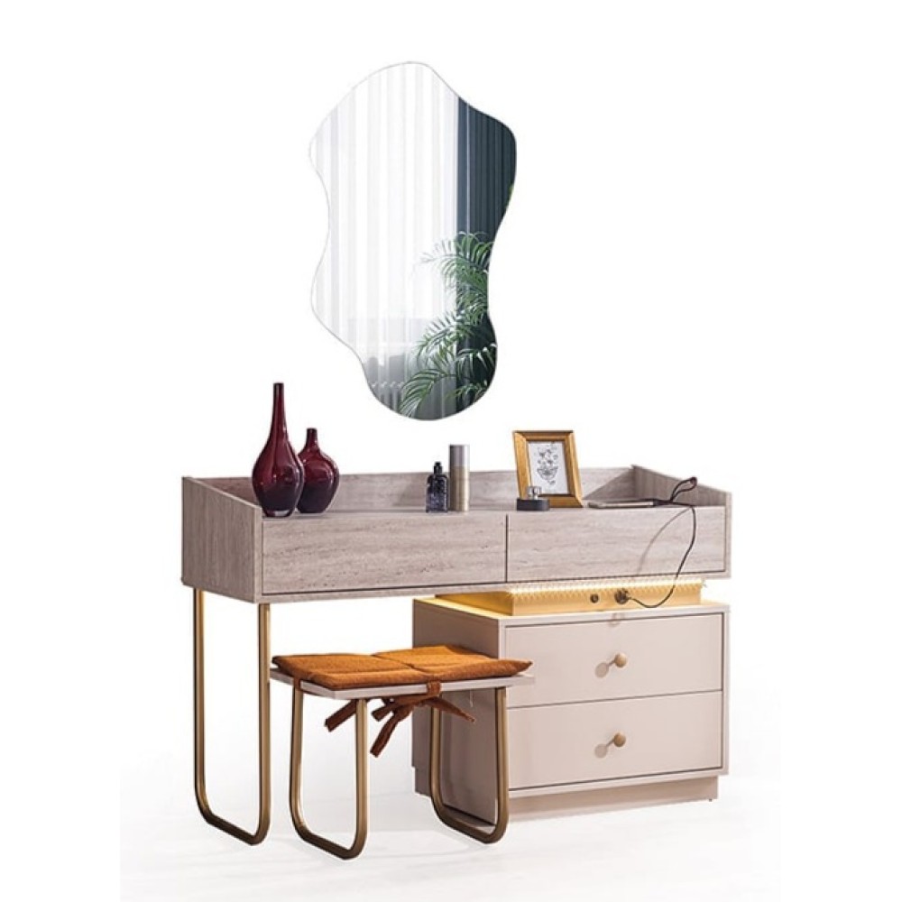 Stewehome Συρταριέρα Με Καθρέφτη Hamra σε Μοντέρνο Σχεδιασμό 128×45×85cm