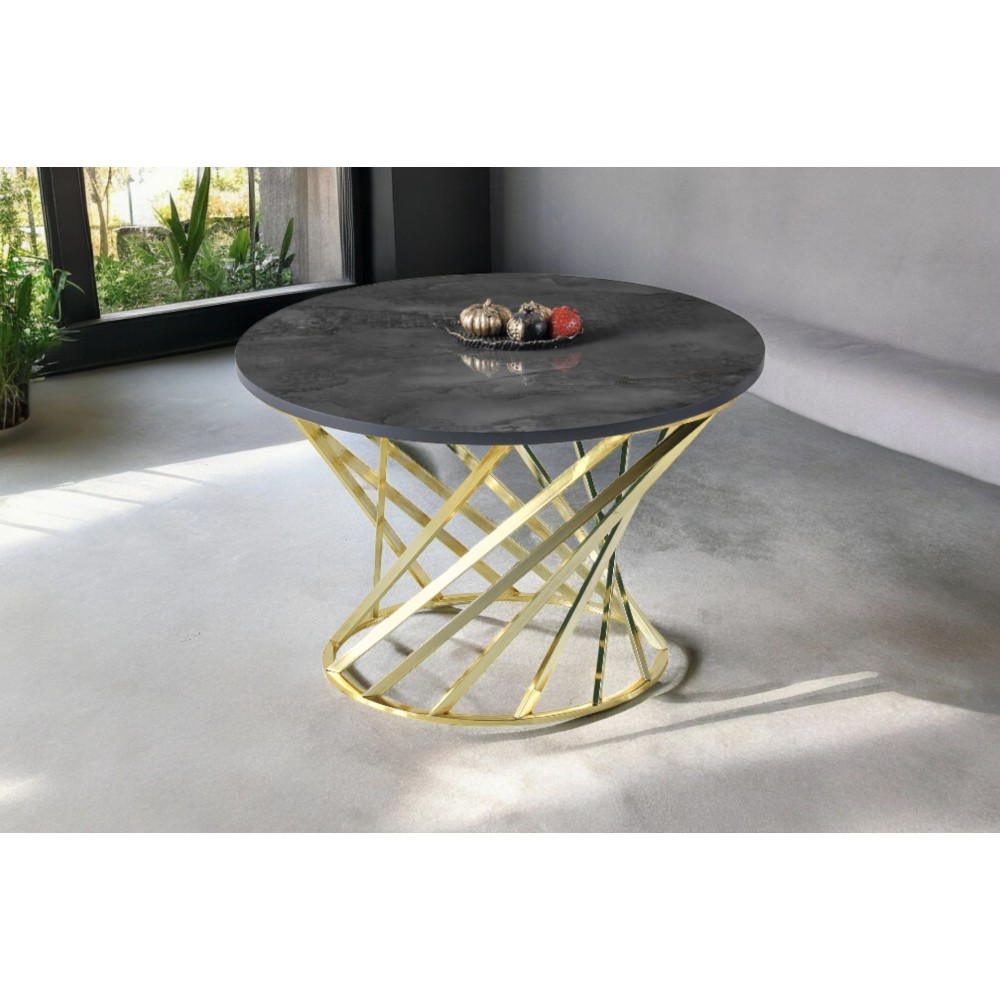 Stewehome Κομψό Τραπεζάκι Σαλονιού με Μοντέρνα Γραμμή και Διαχρονικό Στυλ  μαύρο-80x80x50cm