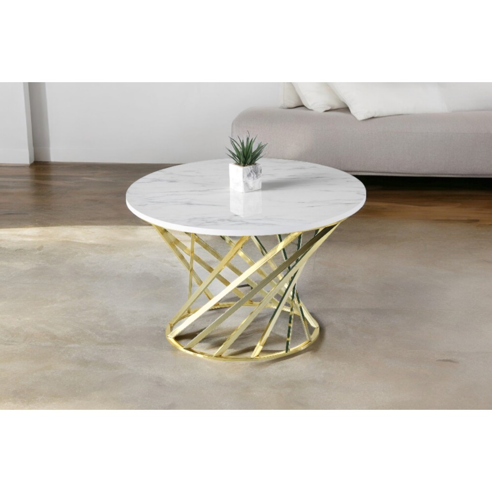 Stewehome Κομψό Τραπεζάκι Σαλονιού με Μοντέρνα Γραμμή και Διαχρονικό Στυλ λευκό -80x80x50cm