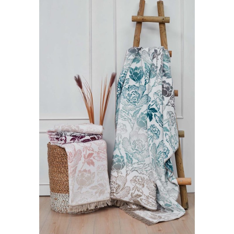 Stewehome Βαμβακερή μονή κουβέρτα Amarente με ροζ floral σχέδιο 150x200 cm