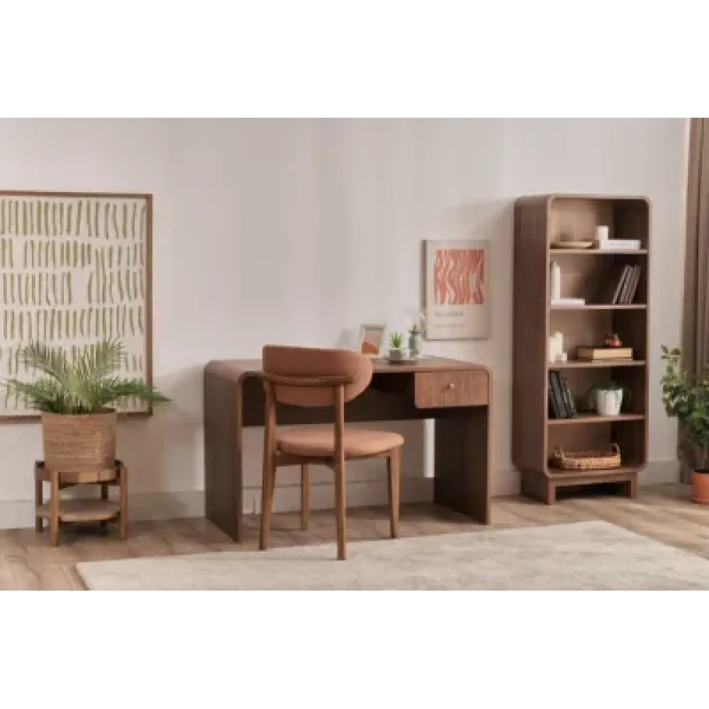 Stewehome Μοντέρνο Γραφείο Εργασίας με Συρτάρι σε Χρώμα Καρυδιάς 120x60x74 cm