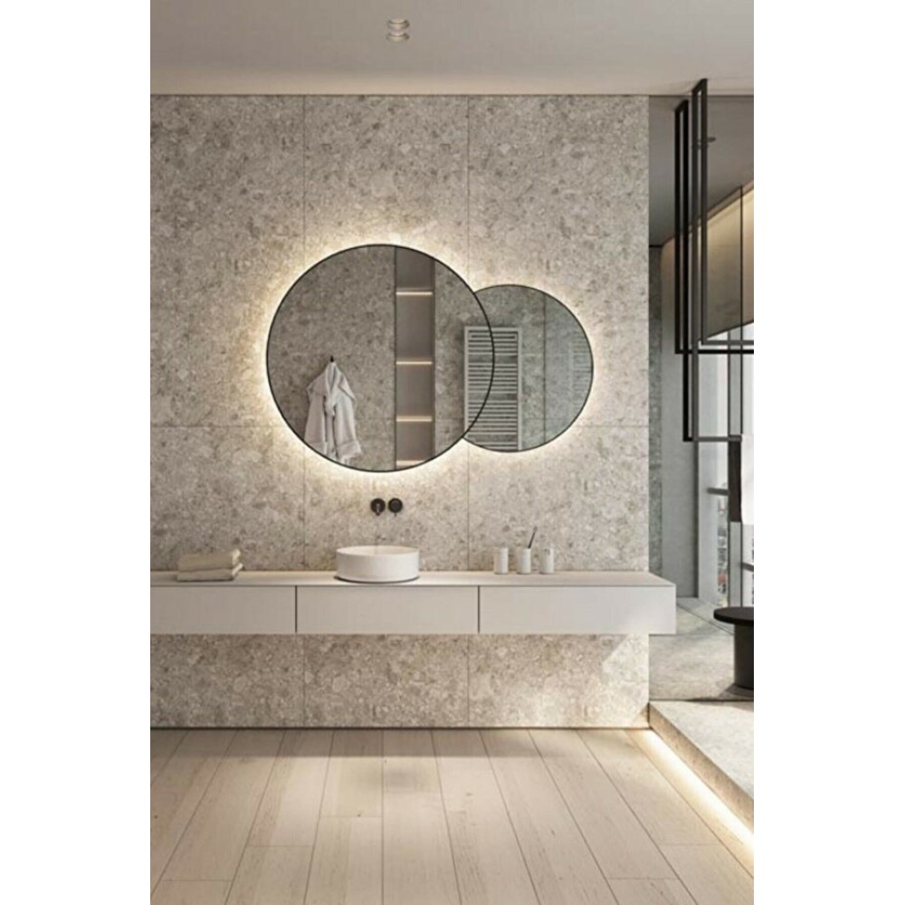 Ασύμμετρος Καθρέφτης Κονσόλας Τοίχου 2 Τεμ. Λευκός 90x50 cm