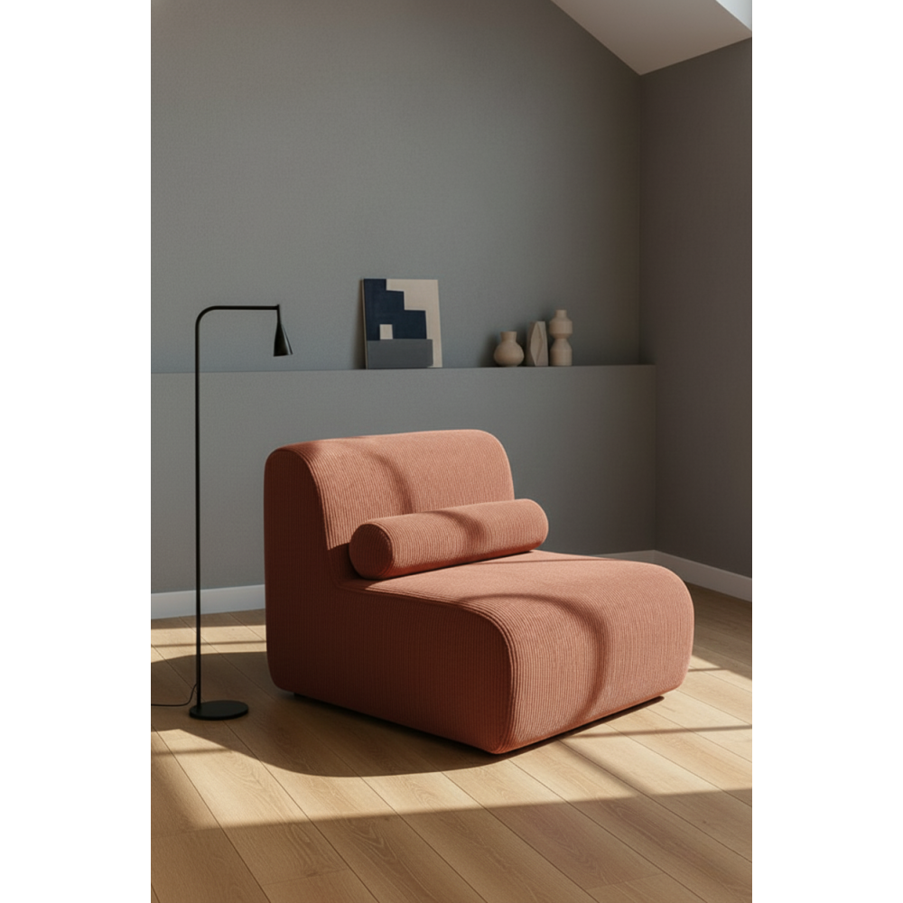 Stewehome Πολυθρόνα Luma Μοντέρνου Σχεδιασμού- κεραμιδί75x65x95cm