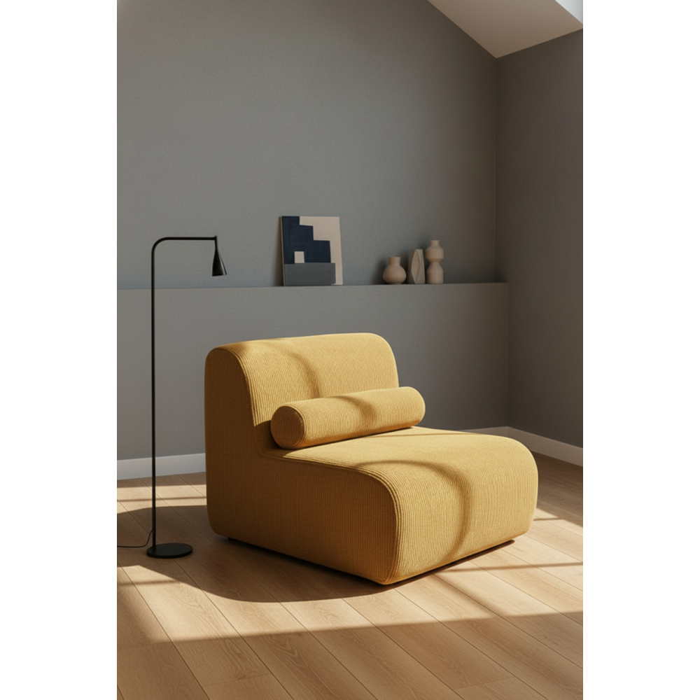 Πολυθρόνα Luma Αναπαυτική για Σαλόνι- μουσταρδί75x65x95cm