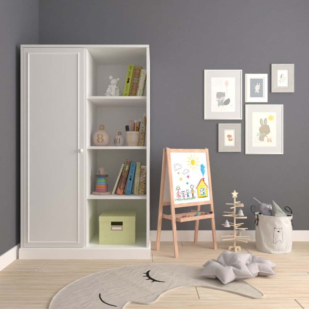 Παιδική Ντουλάπα Neva Λευκή 150x70x40cm