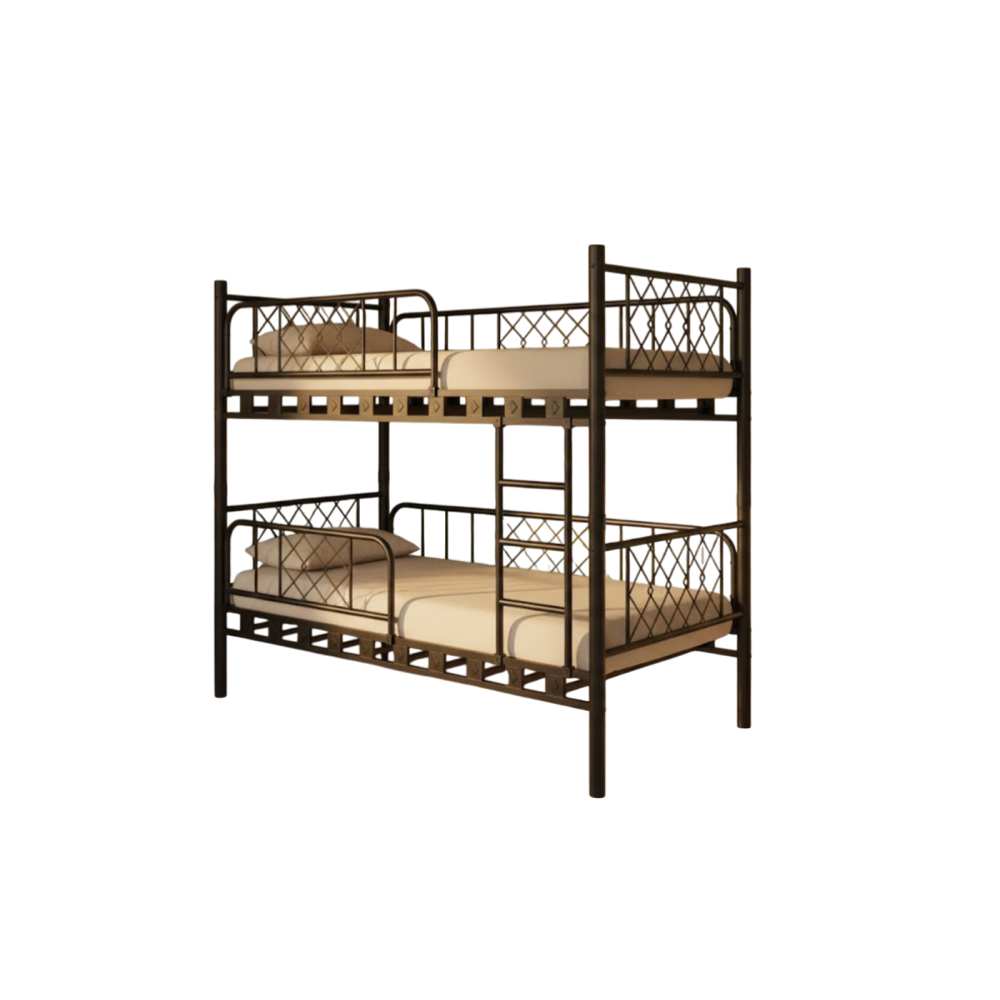 Stewehome Διώροφη Μεταλλική Κουκέτα Argimo Metis για Παιδικό Δωμάτιο -μαύρο (90x200cm)