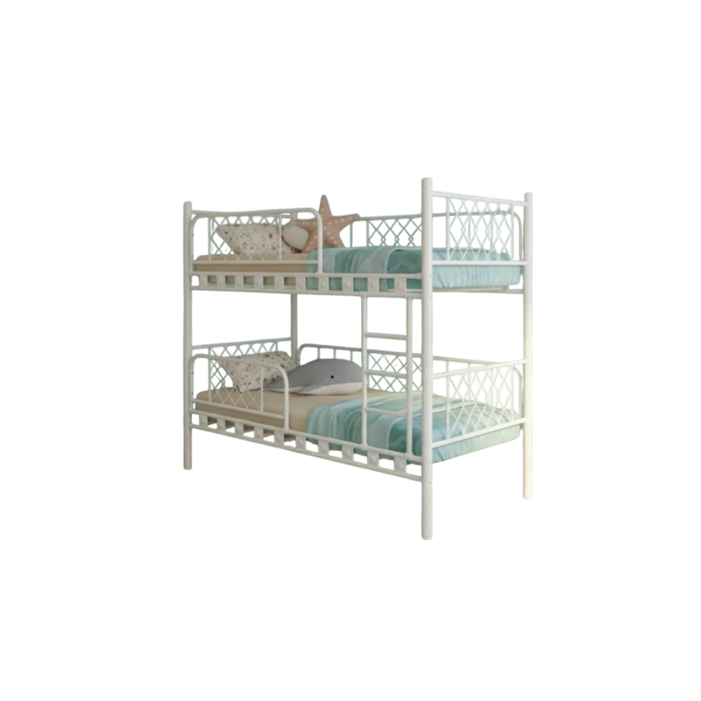 Stewehome Ανθεκτική Μεταλλική Κουκέτα Argimo Metis με Πλήρη Προστασία-λευκό (90x200cm)