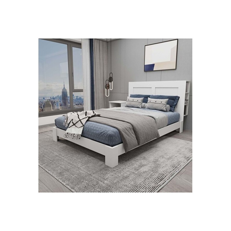 Stewehome Chapter Μοντέρνο Κρεβάτι MDF Μονό και Διπλό -Λευκό (140x190cm)