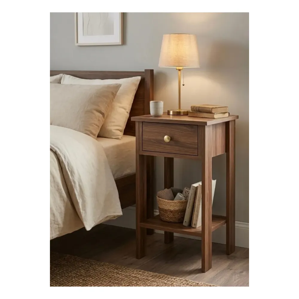 Stewehome Κομοδίνο με μία συρτάρι από Συνθετικό ξύλο σκανδιναβικού στιλ 40x35x70 cm