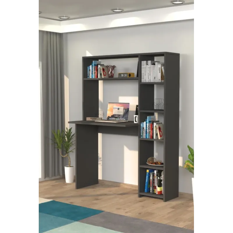 Stewehome Γραφείο εργασίας με ράφι για βιβλία μοντέρνου στιλ 114x40x140 cm