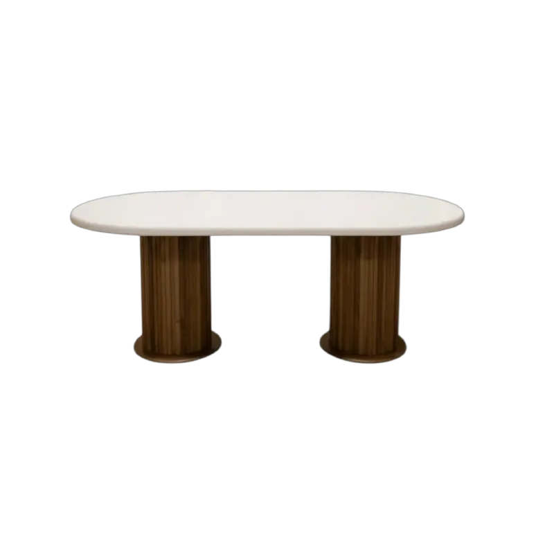 Stewehome Μονό τραπέζι MDF Bohem από MDF-Καρυδιά / Λευκό 90x170 cm